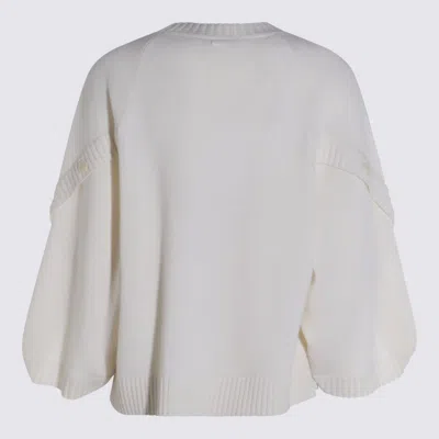 Max Mara White Wool Ampex Knitwear In Gray