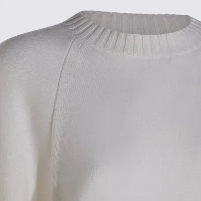 Max Mara White Wool Ampex Knitwear In Gray