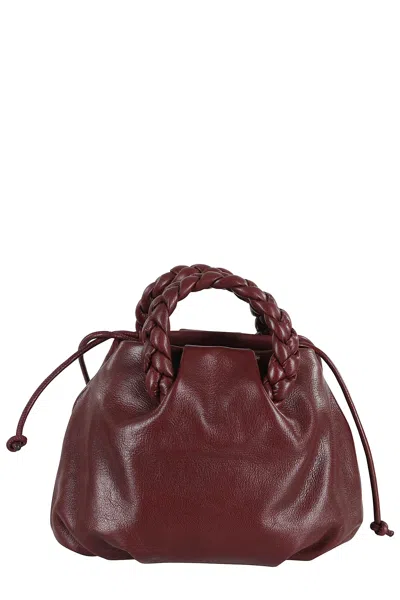 Hereu Braided Handle Shoulder Bag With Long Strap In Brown