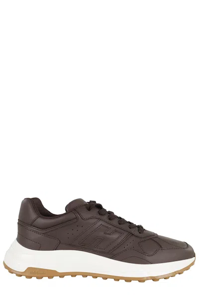Hogan Hyperlight Leather Trainers In Gray