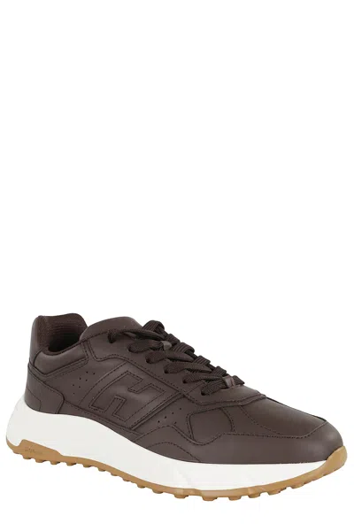 Hogan Hyperlight Leather Trainers In Gray