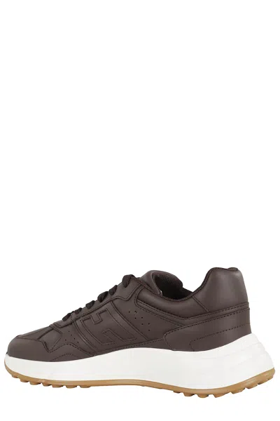 Hogan Hyperlight Leather Trainers In Gray