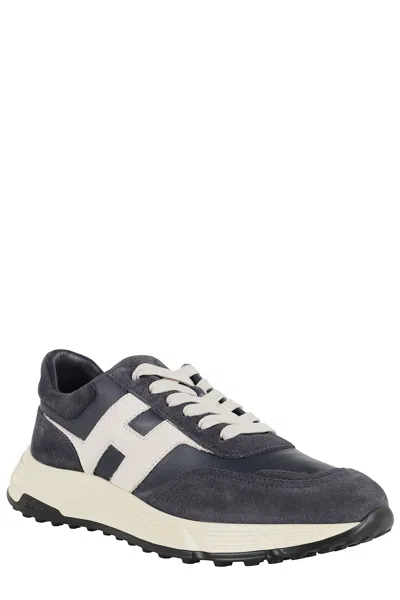 Hogan Hyperlight Suede And Nappa Leather Sneakers In Black