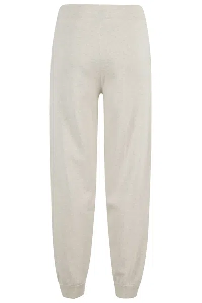 Isabel Marant Étoile Light Gray Cotton Wool Blend Jogger Pants With Drawstring Waistband And Ribbed Cuffs In Neutral
