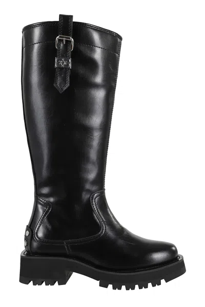 Ganni Chunky Buckle Boots In Black