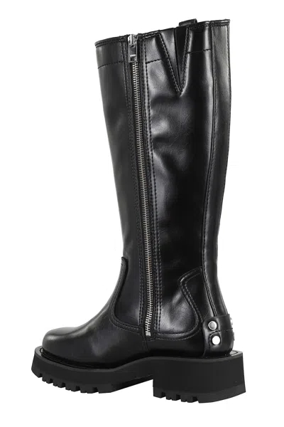 Ganni Chunky Buckle Boots In Black