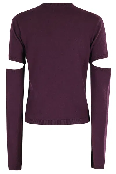 Federica Tosi Cut-out Crewneck Sweater In Purple