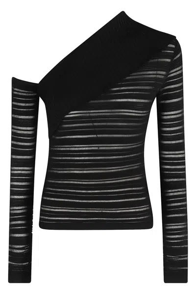 Federica Tosi One-shoulder Viscose Sweater In Black