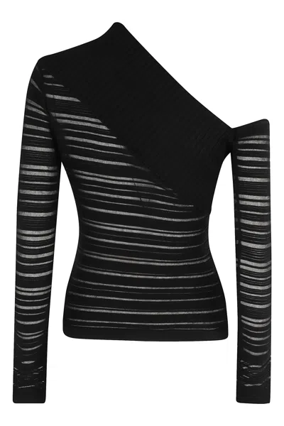 Federica Tosi One-shoulder Viscose Sweater In Black