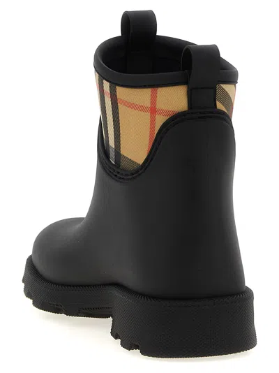 Burberry Marsh Stamp Rubber Ankle Boots In Black