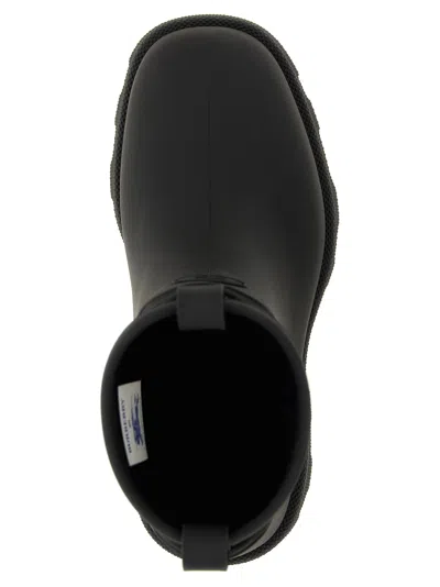Burberry Marsh Stamp Rubber Ankle Boots In Black