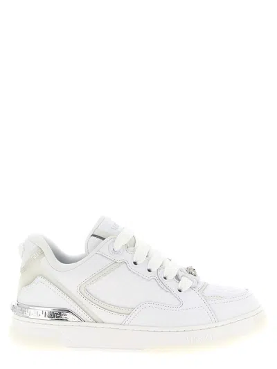 Versace Biggie Basket Sneakers In White