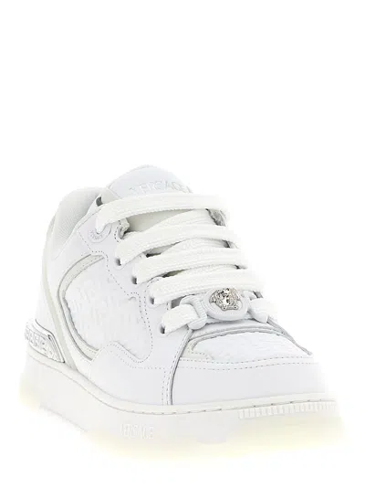 Versace Biggie Basket Sneakers In White