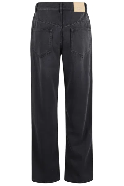 Isabel Marant Dilali Cropped High-rise Straight-leg Jeans In Black