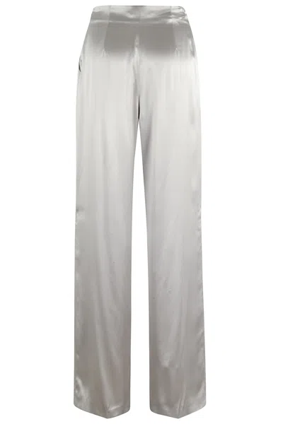 Alberta Ferretti High Waist Wide Leg Trousers In Gray
