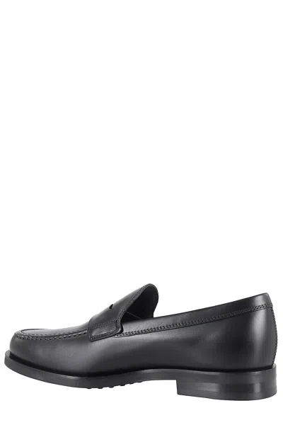 Tod's Leather Loafer With Iconic Horsebit In Black