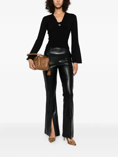 Twinset Twin-set High-waisted Flared Pants In Black