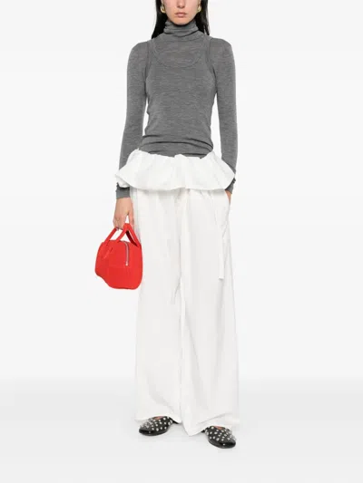 Rohe Convertible Layered Merino Wool-jersey Turtleneck Top In Gray