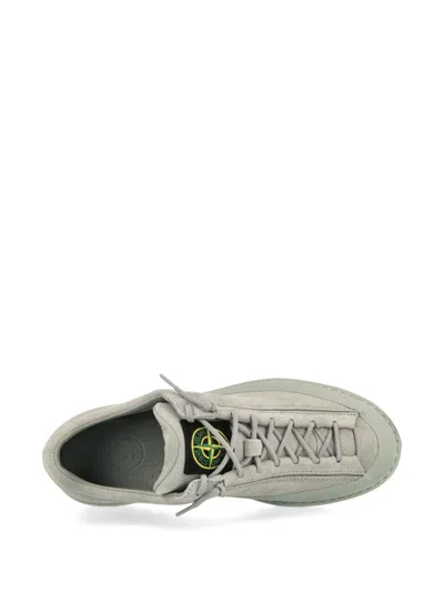 Stone Island Suede Lace-up Boots In Green