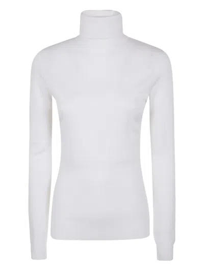 Elisabetta Franchi Roll-neck Knit Sweater In White