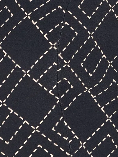 Elisabetta Franchi Charm Detail Crop Top With Geometric Pattern In Multi