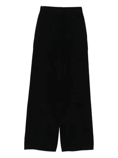 Uma Wang Ribbed Texture Wide Leg Trousers In Black