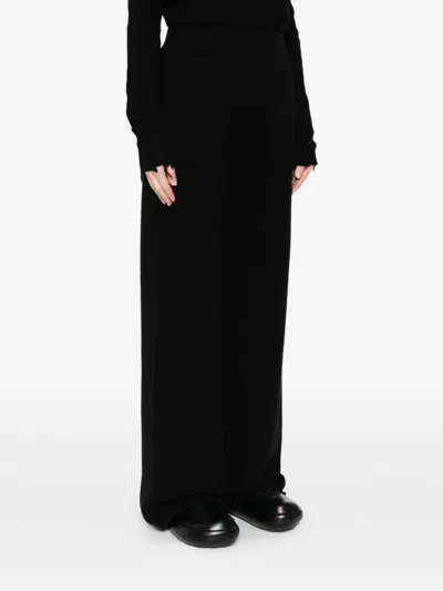 Uma Wang Ribbed Texture Wide Leg Trousers In Black