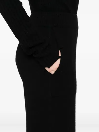 Uma Wang Ribbed Texture Wide Leg Trousers In Black