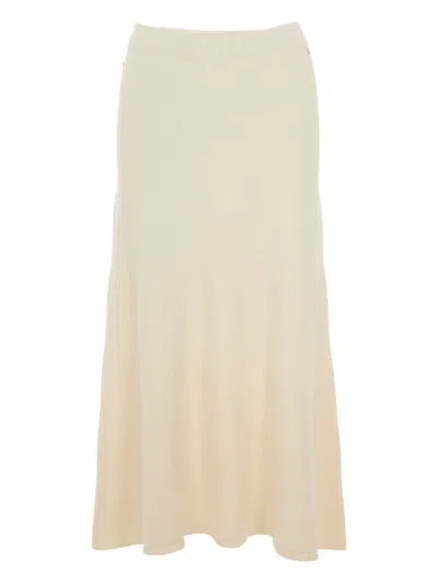 Liu •jo Soft Midi Skirt With Flared Hem In Neutral