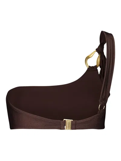Zimmermann Brown One Shoulder Bikini Top In Brown