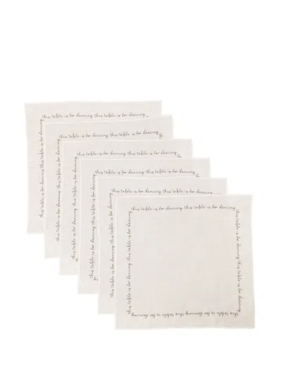 Bambah Dancing Table Napkins (set Of Six) In Neutral