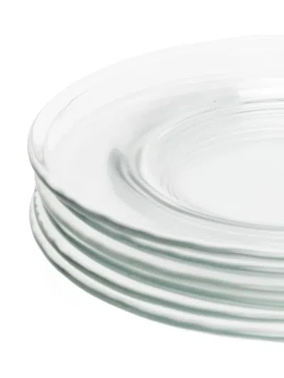 Bambah Transparent Plates Main (set Of Six) In White