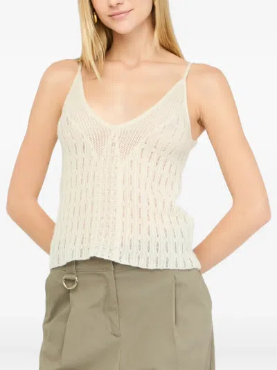 Liu •jo Wool And Alpaca Top In Neutral