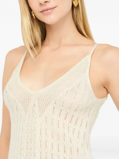 Liu •jo Wool And Alpaca Top In Neutral