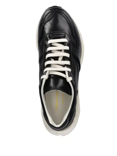 Common Projects Premium Runner Leather Sneakers In Black