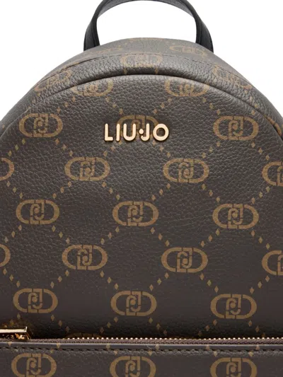 Liu •jo Medium Backpack With Logo In Brown