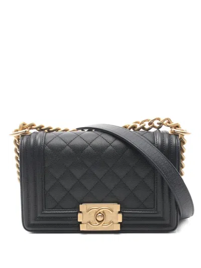 Pre-owned Chanel 2020-2021 Small Boy  Shoulder Bag In Black