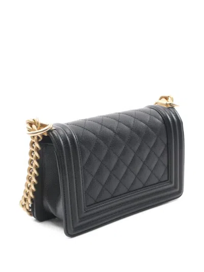 Pre-owned Chanel 2020-2021 Small Boy  Shoulder Bag In Black