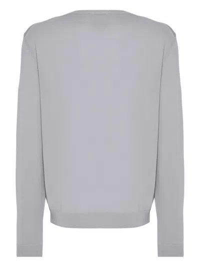 Hugo Boss Men Grey Virgin Wool Sweater In Gray