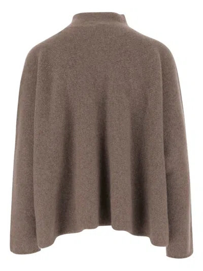 Giorgio Armani Mud Cashmere Oversize Sweater In Blue