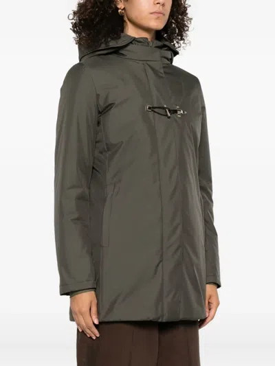 Fay Water-repellent Toggle Jacket With Removable Hood In Green