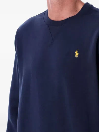 Polo Ralph Lauren Navy Blue Cotton-blend Sweatshirt In Blue