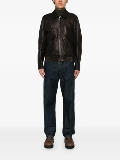 Tagliatore Leather Jackets Brown In Brown