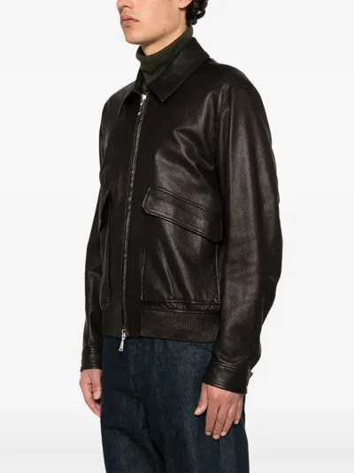 Tagliatore Leather Jackets Brown In Brown