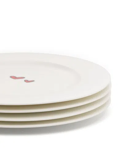 Bambah So & So Plates (set Of Four) In White