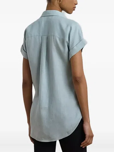 Ralph Lauren Relaxed Fit Linen Short-sleeve Shirt In Blue