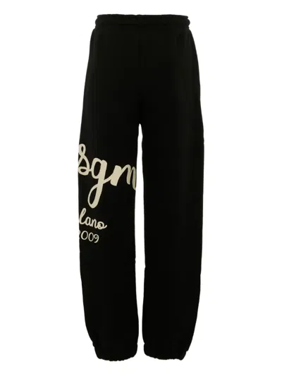 Msgm Black Trousers For Boy With Logo In Black