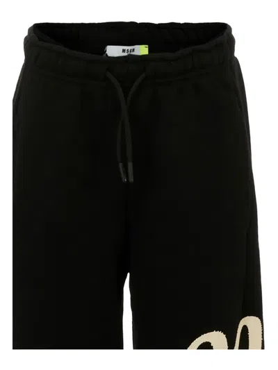 Msgm Black Trousers For Boy With Logo In Black