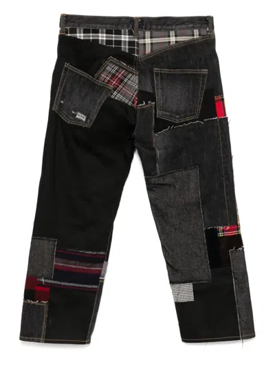 Junya Watanabe Patchwork Cropped Jeans In Multi