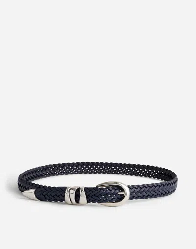 Madewell Woven Triple Metal Keeper Belt In Blue